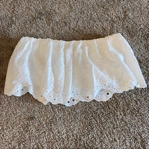 White Eyelet Sleeveless Crop Top